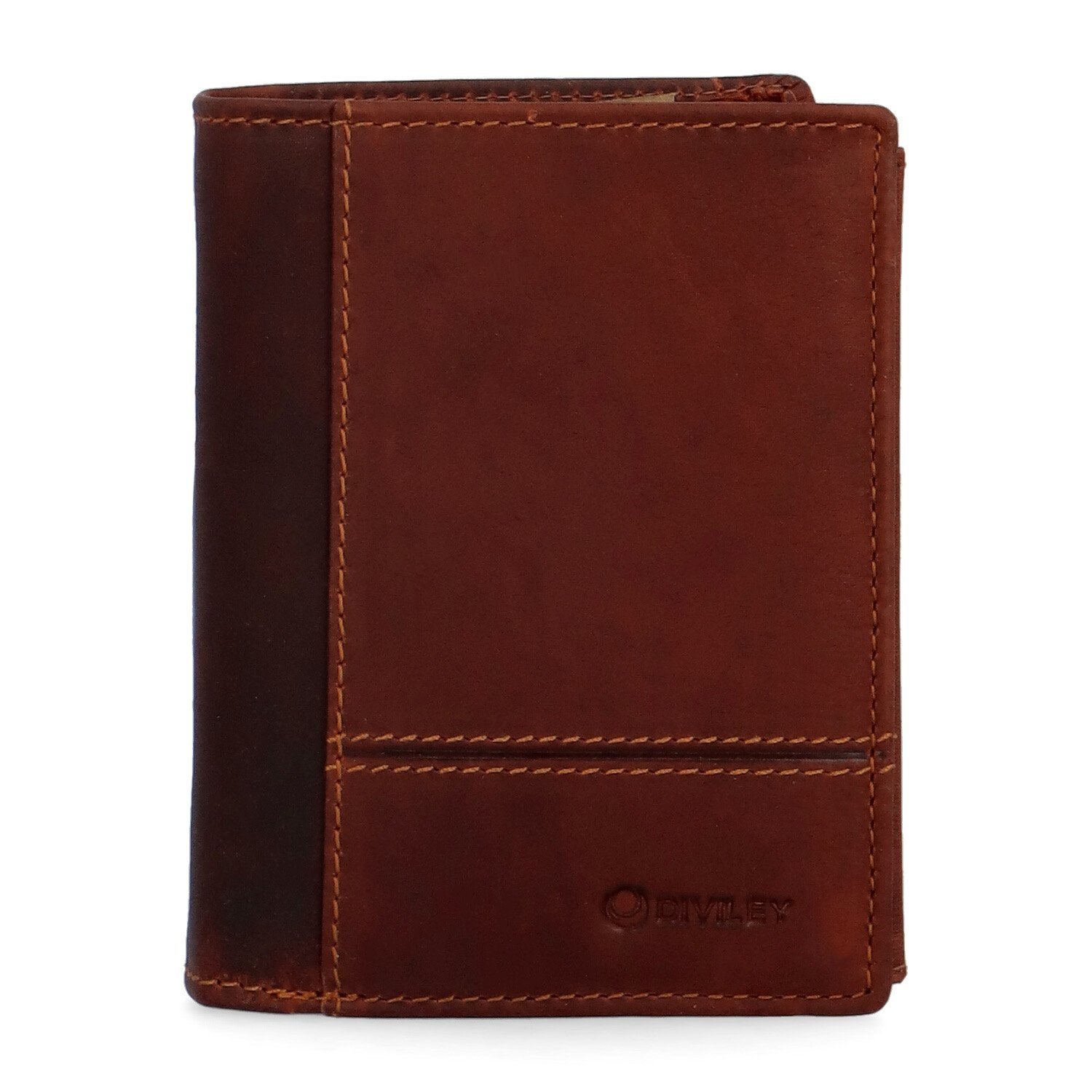 Pánská kožená peněženka na výšku Diviley Wilbur, koňaková