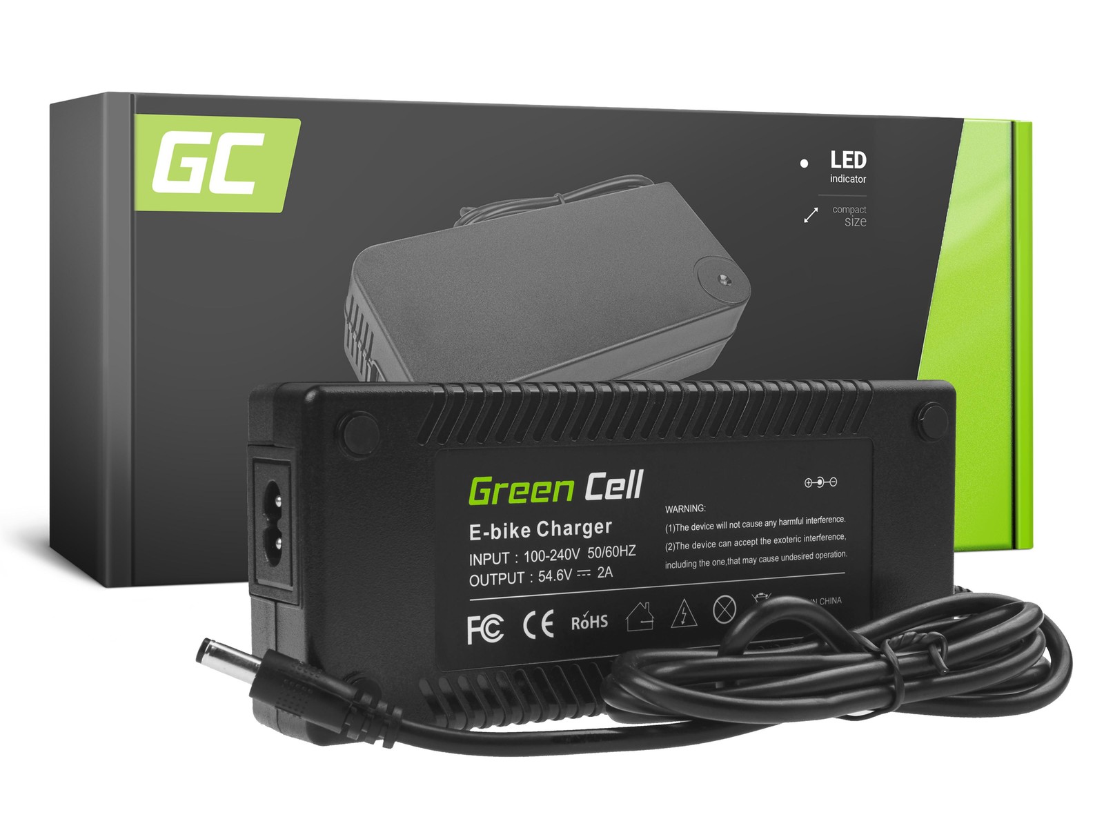 Green Cell Baterie nabíječka 54.6V 2A (5.5*2.1mm) pro E-BIKE 48V ACEBIKE21