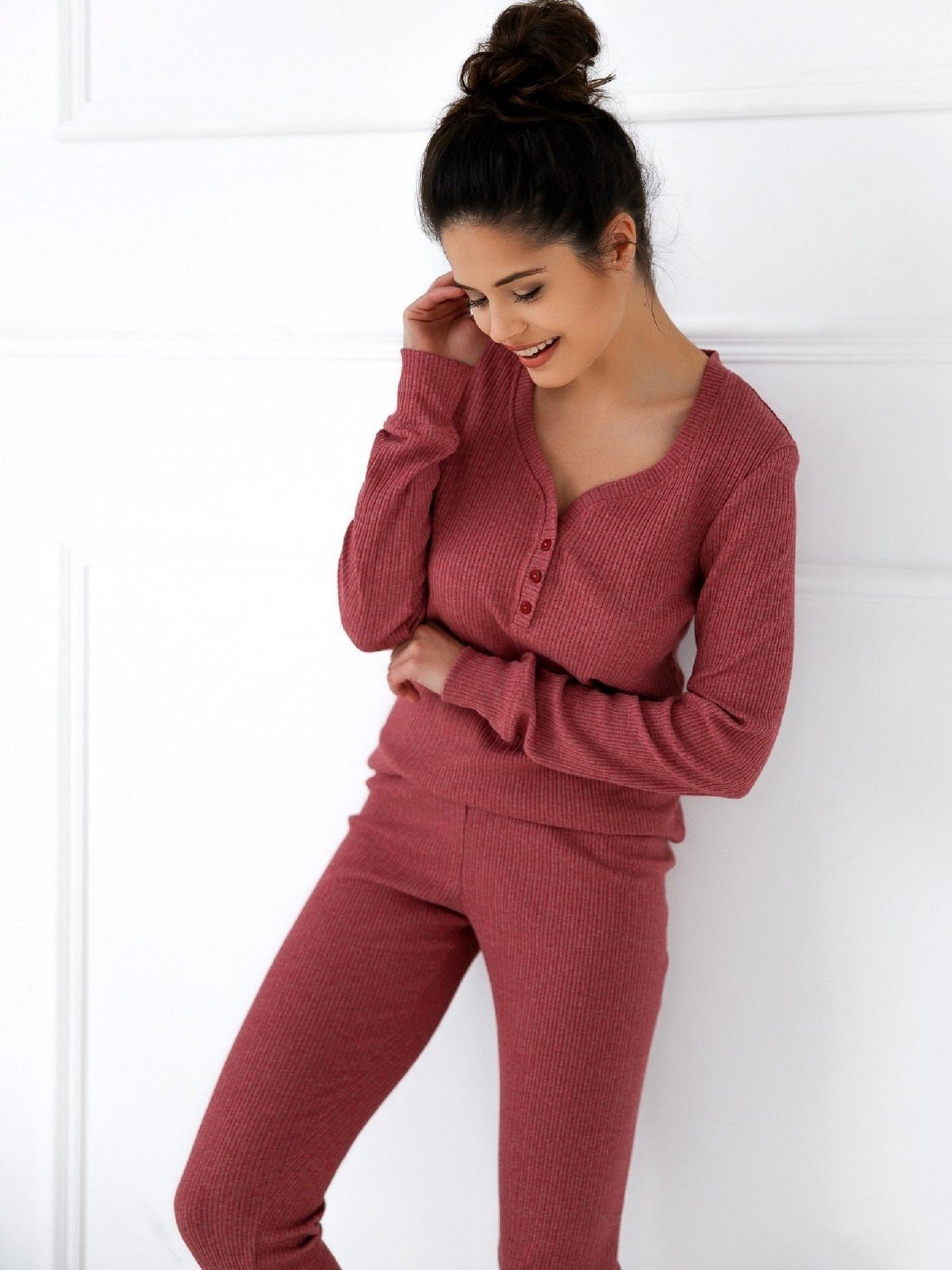 Pyjamas Sensis Hayley length/r S-XL burgundy melange 083