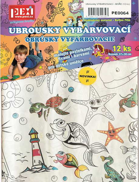 Ubrousky VYBARVOVACÍ - MOŘE (12 ks)