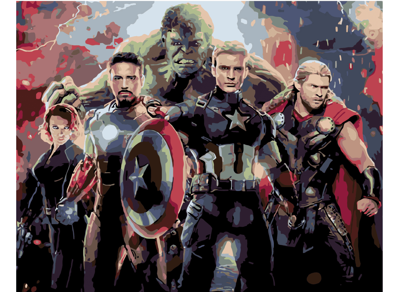 MALUJEŠ VÝPRODEJ - AVENGERS END GAME - končící expirace Rozměr: 40x50 cm, Rámování: bez rámu a bez vypnutí plátna