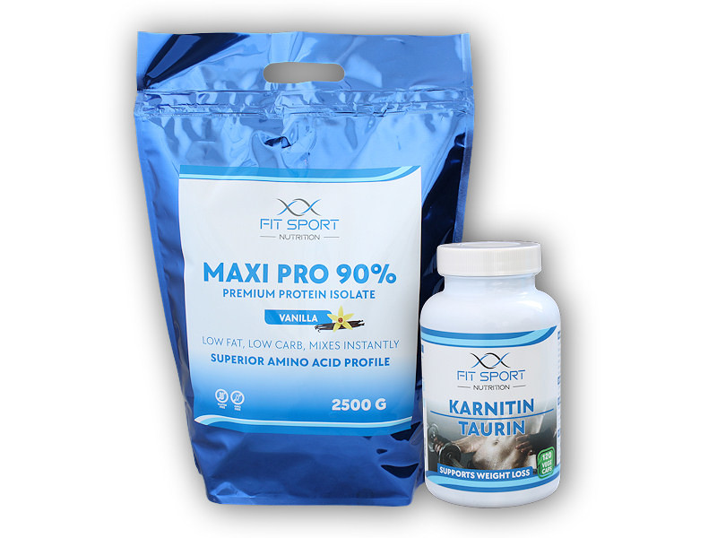 PROTEIN FitSport Nutrition Maxi Pro 2500g + Karnitin Taurin 120 cps Varianta: čokoláda