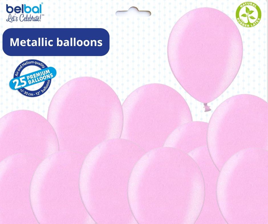 Balónek světle růžový metalický 071 - 50 ks Belbal