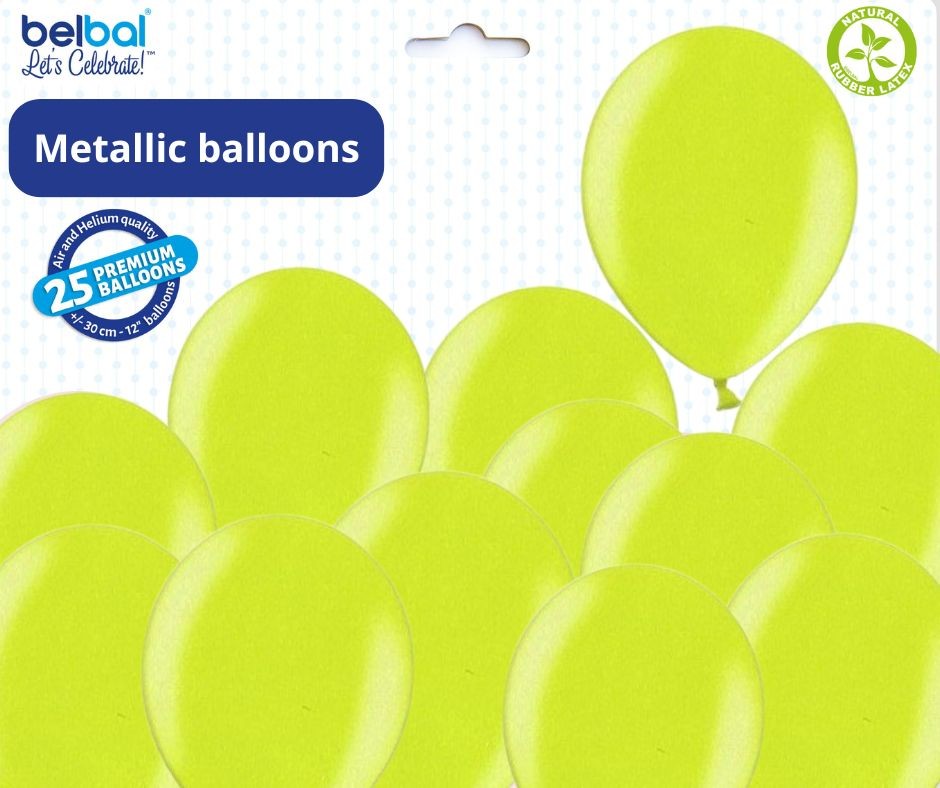 Balónky jablkovo zelené metalické - 078 APPLE GREEN - 50 ks - Belbal