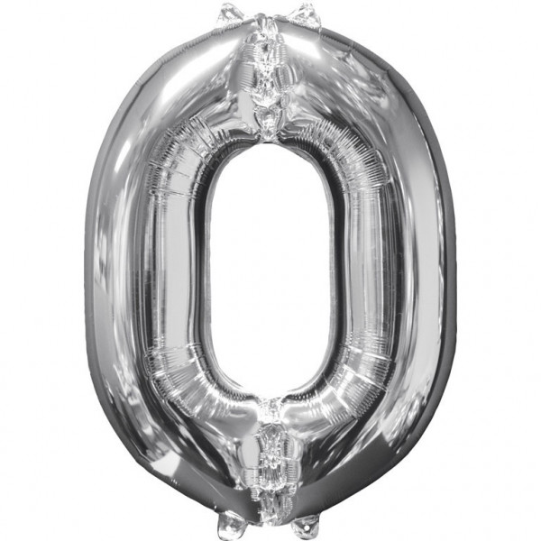 Amscan balónek fóliový narozeniny číslo 0 stříbrný 66cm