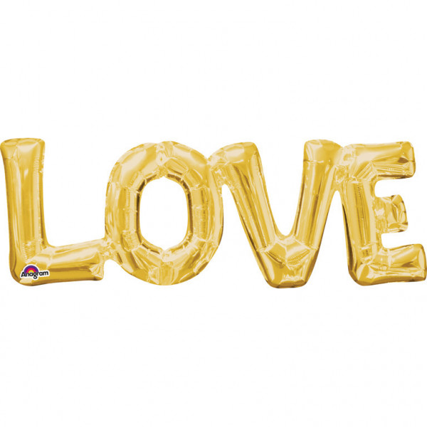 Amscan LOVE foliový balónek zlatý 63cm x 22cm
