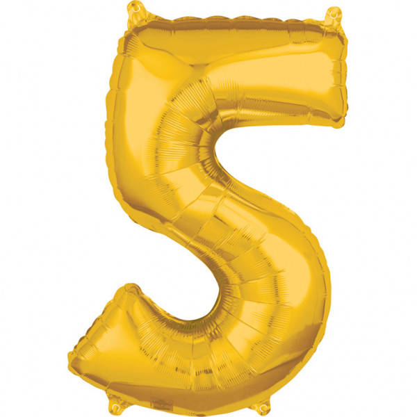 Amscan balónek fóliový narozeniny číslo 5 zlaté 66cm