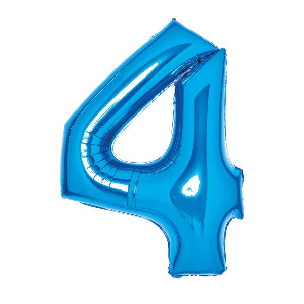 Balónek fóliový číslo 4 modrý 66 cm Amscan