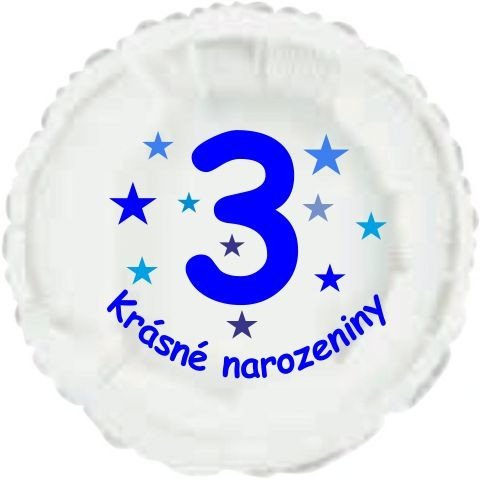 Krásné 3. narozeniny fóliový balónek kruh pro kluky Balonky.cz