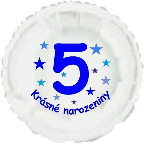 Krásné 5. narozeniny fóliový balónek kruh pro kluky Balonky.cz