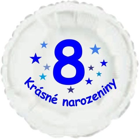 Krásné 8. narozeniny fóliový balónek kruh pro kluky Balonky.cz