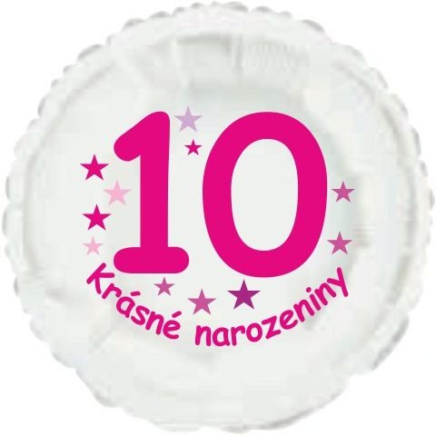 Krásné 10. narozeniny fóliový balónek kruh pro holky Balonky.cz