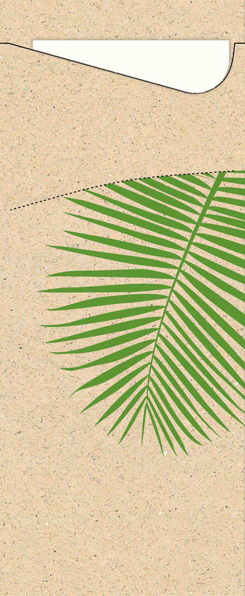 Kapsa na příbor s ubrouskem Leaf 10 ks 190 cm x 85 cm Duni