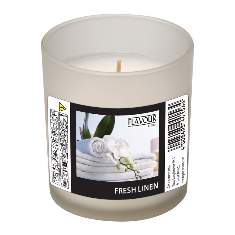 Vonná svíčka Fresh Linen v matném skle Indro Vino Gala kerzen