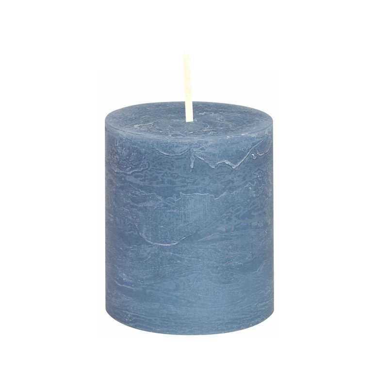 Svíčka válec světle modrá rustikální 98/100 Gala kerzen