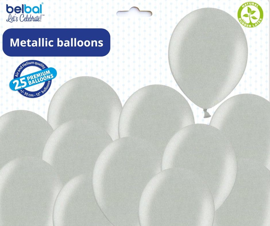 Balónek stříbrný metalický 061 - 50 ks Belbal