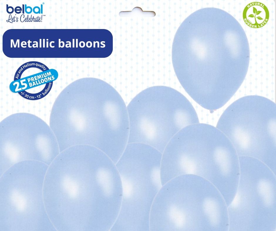 Balónky světlemodré metalické - 073 LIGHT BLUE - 50 ks Belbal