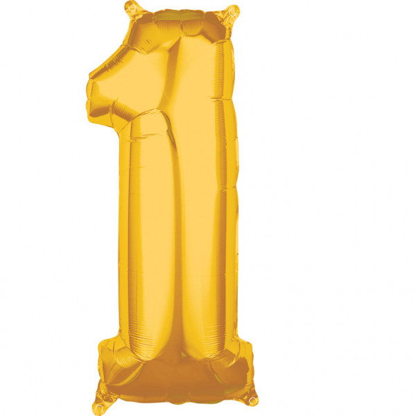 Amscan balónek fóliový narozeniny číslo 1 zlatý 66cm