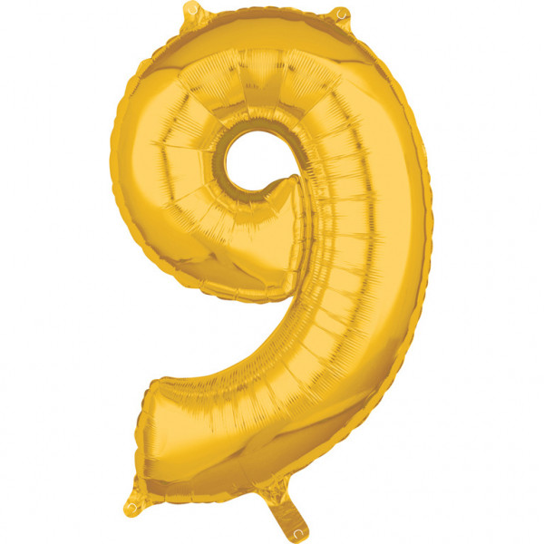 Amscan balónek fóliový narozeniny číslo 9 zlaté 66cm