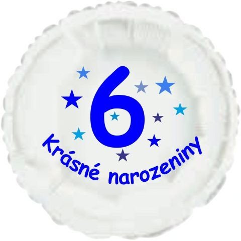 Krásné 6. narozeniny fóliový balónek kruh pro kluky Balonky.cz