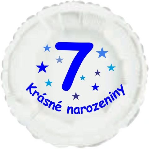Krásné 7. narozeniny fóliový balónek kruh pro kluky Balonky.cz