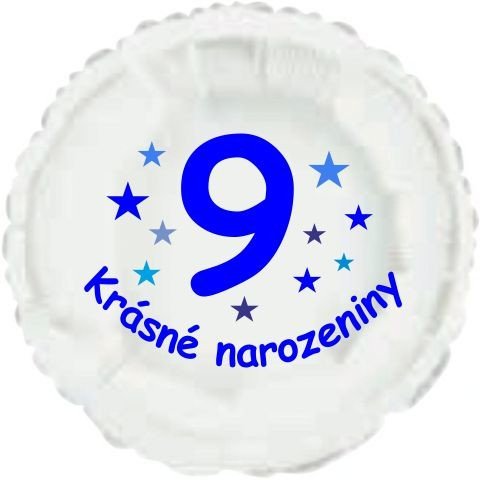 Krásné 9. narozeniny fóliový balónek kruh pro kluky Balonky.cz