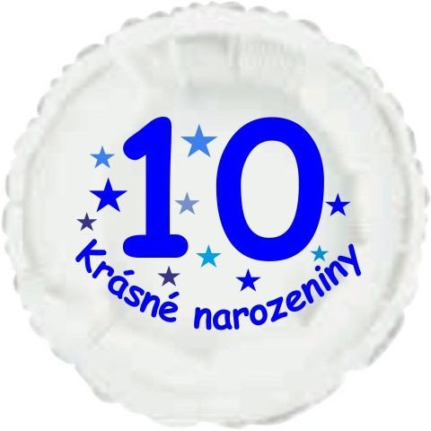 Krásné 10. narozeniny fóliový balónek kruh pro kluky Balonky.cz