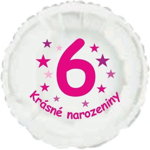 Krásné 6. narozeniny fóliový balónek kruh pro holky Balonky.cz