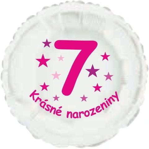 Krásné 7. narozeniny fóliový balónek kruh pro holky Balonky.cz