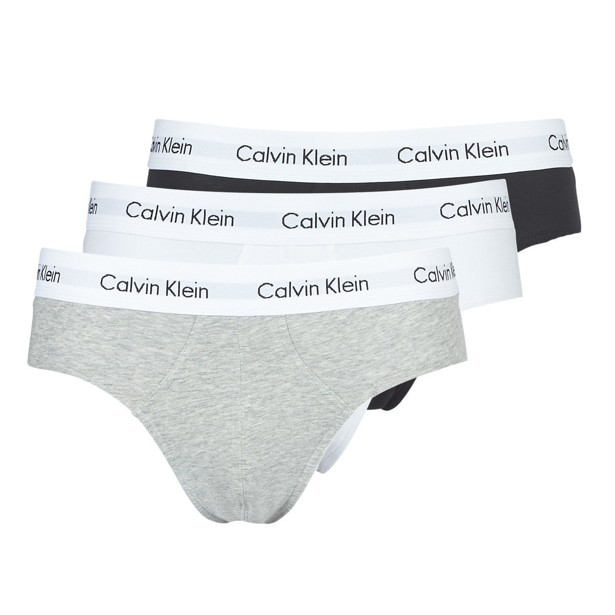 Calvin Klein Jeans  COTTON STRECH HIP BREIF X 3  Černá