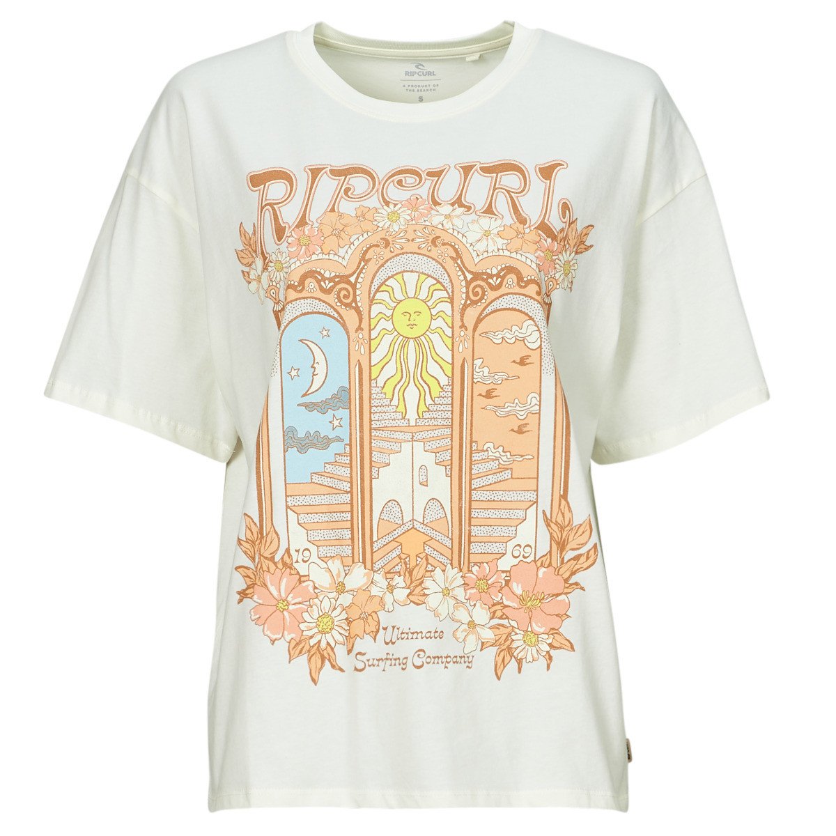 Rip Curl  TROPICAL TOUR HERTIAGE TEE  Béžová