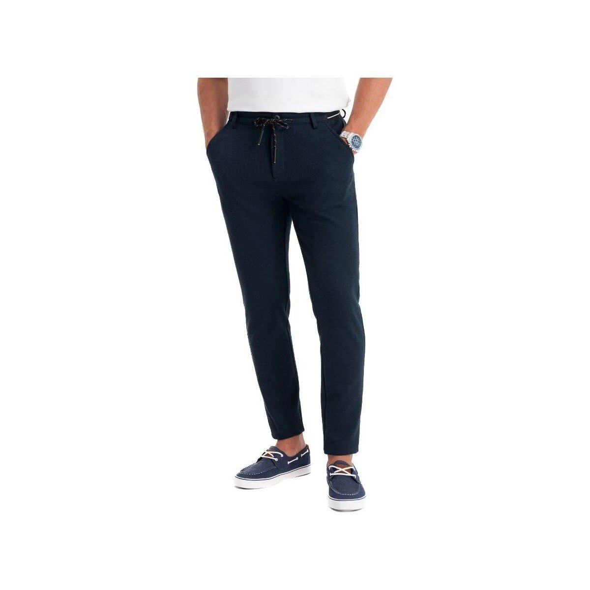 Ombre  Pánské chinos Avawn navy  ruznobarevne