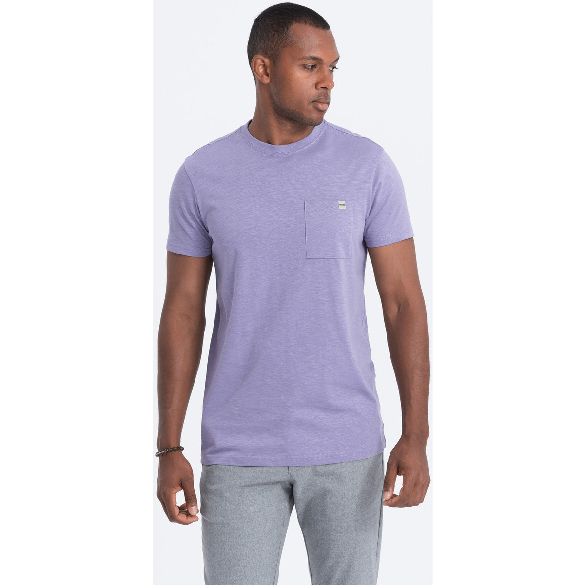 Ombre  Men apos;s knitted T-shirt with patch pocket  ruznobarevne