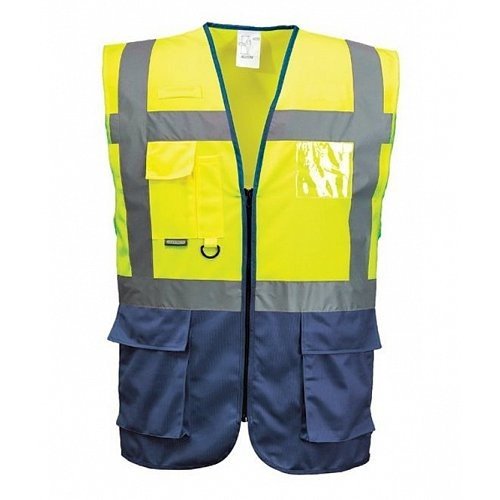 Portwest Manažerská výstražná dvoubarevná vesta WARSAW, 4XL C476 žlutá/navy