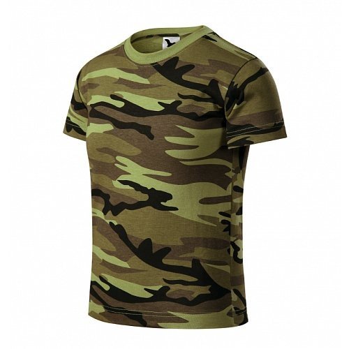 Malfini dětské maskované triko CAMOUFLAGE 149, 158 615149A zeleno-hnědé