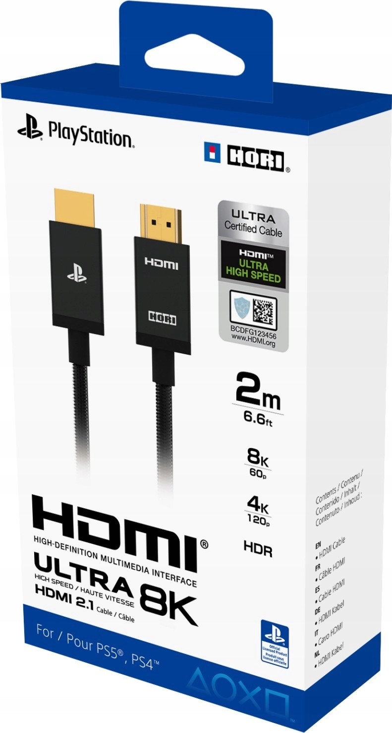 Kabel Hori PS5 Hdmi 2.1 Ultra High Speed 8K 4K Hdr 2m