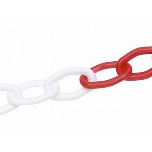 Plastový řetěz červeno-bílý 7,5mm, délka 25m