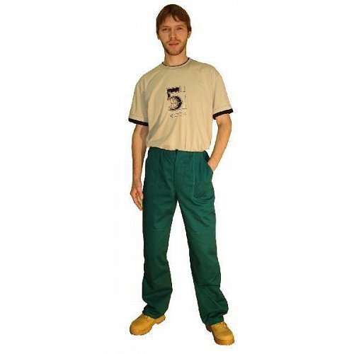 Pasové montérkové kalhoty KLASIK, zelené