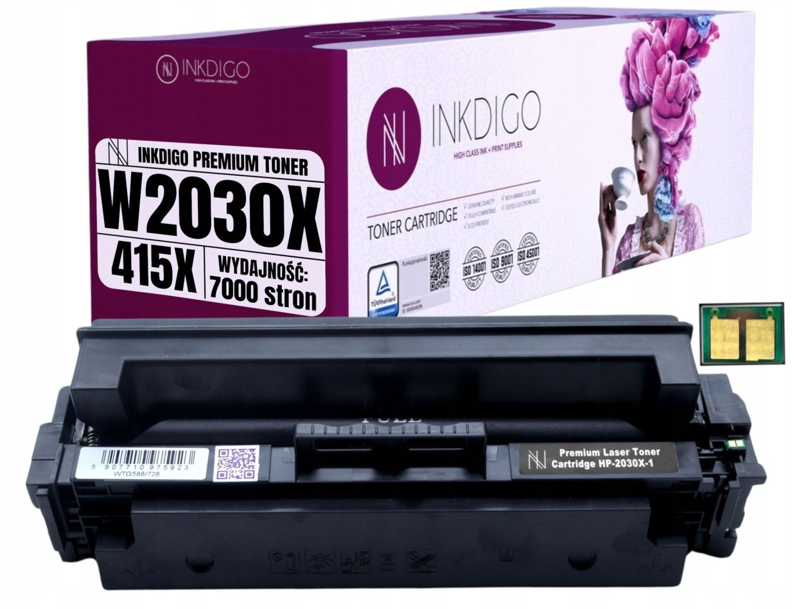 W2030X 415X Toner náhradní s Chipem pro tiskárnu Hp LaserJet M454 M479