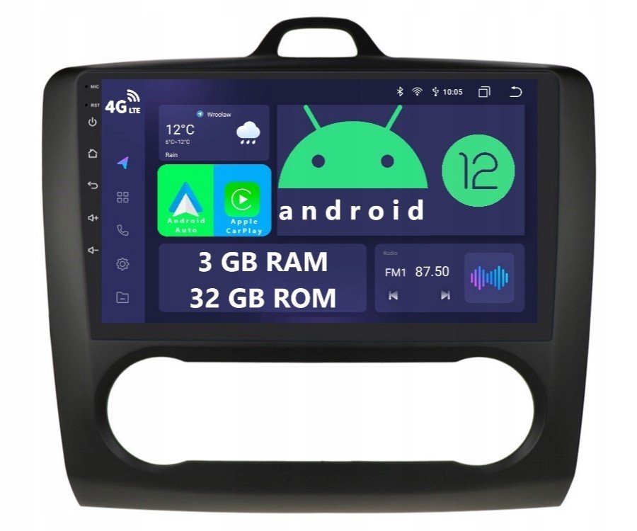 Rádio 2DIN Navigace Android Ford Focus MK2 2 II 3/32 Gb Dsp Carplay Lte