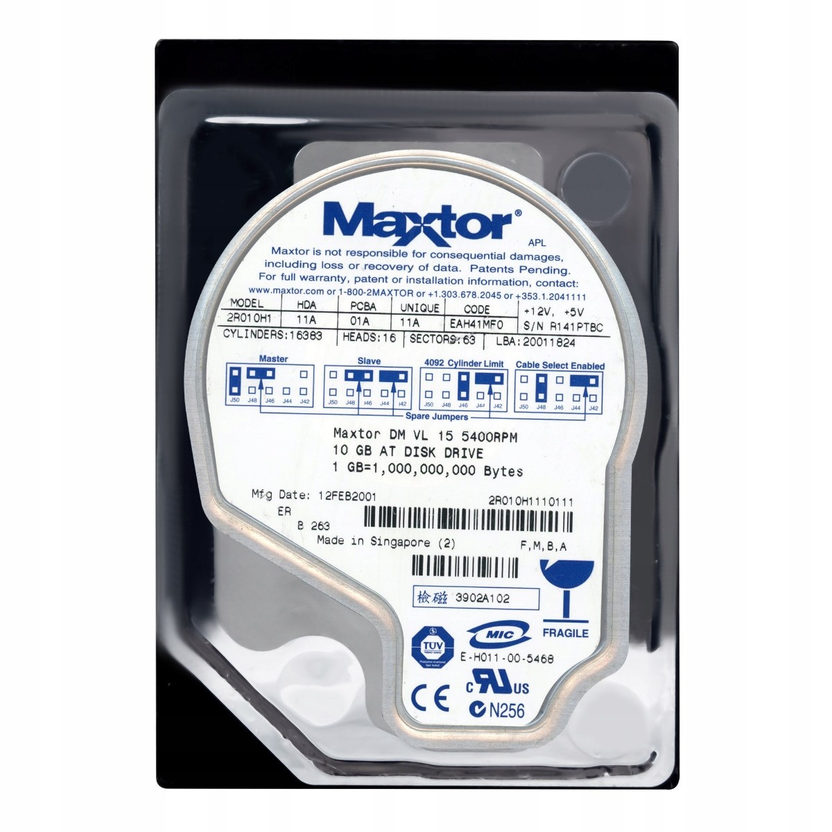 Maxtor Fireball 10,2GB 5,4k 2MB Ata 3,5'' 2R010H1