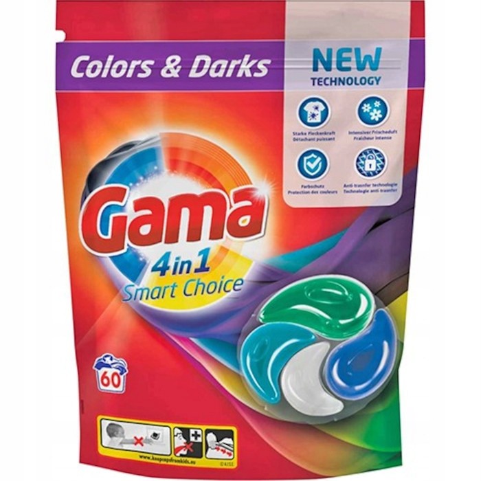 Gama Color&dars Kapsle Na Praní Bílých Barevných Tkanin 60KS (import)