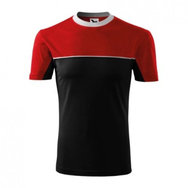 Tričko unisex Rimeck Colormix - černé-červené, XL