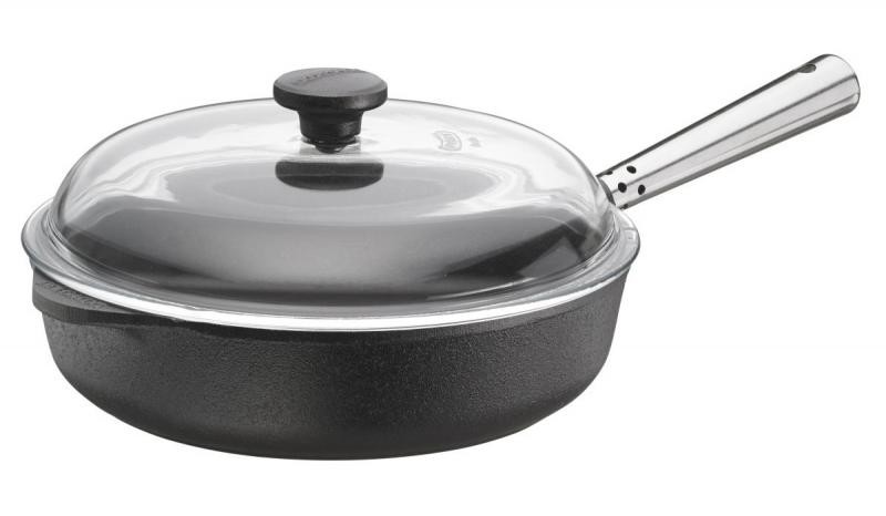 Skeppshult hluboká litinová pánev s poklicí (0120) 25 cm, kovová rukojeť