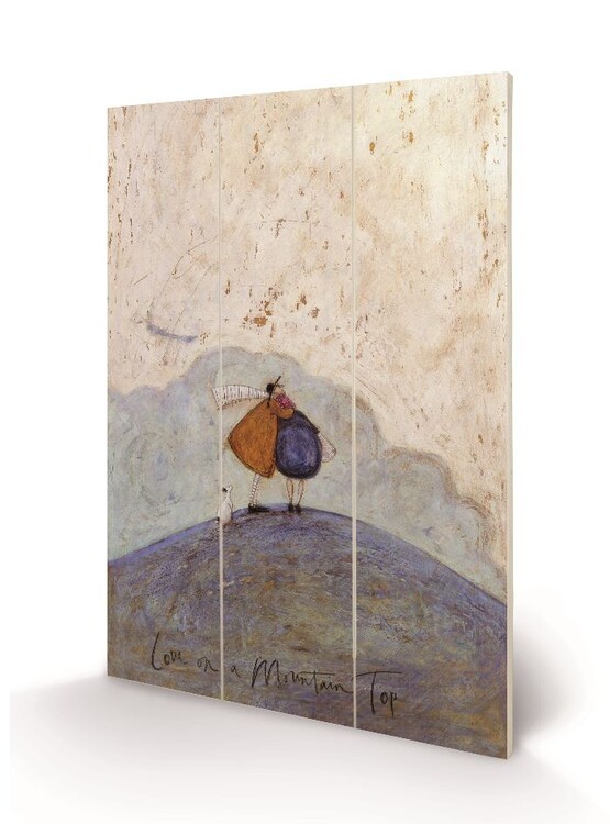 PYRAMID Dřevěný obraz Sam Toft - Love on a Mountain Top, (20 x 29.5 cm)