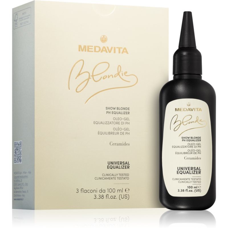 Medavita Blondie Show Blonde neutralizátor pH pro poškozené, chemicky ošetřené vlasy 3x100 ml