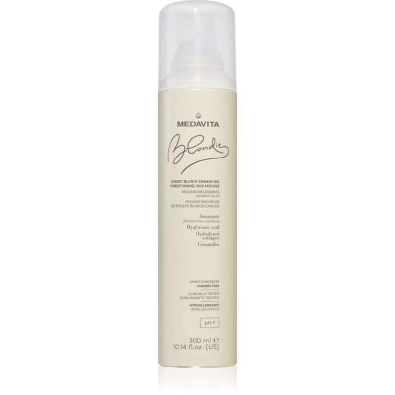 Medavita Blondie Sunset Blonde Enhancing Conditioning Hair Mouse pěnový kondicionér pro teplé odstíny blond 300 ml