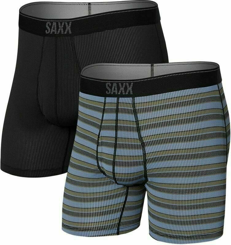 SAXX Quest 2-Pack Boxer Brief Sunrise Stripe/Black II XS Fitness spodní prádlo