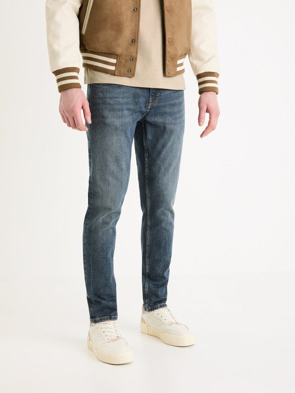 Celio Gotapered Jeans Modrá