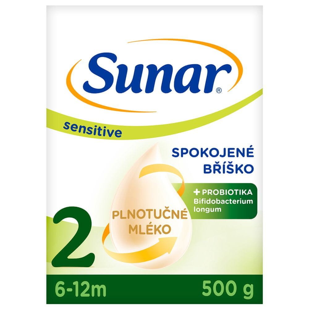 Sunar Sensitive 2, pokračovací kojenecké mléko, 500 g